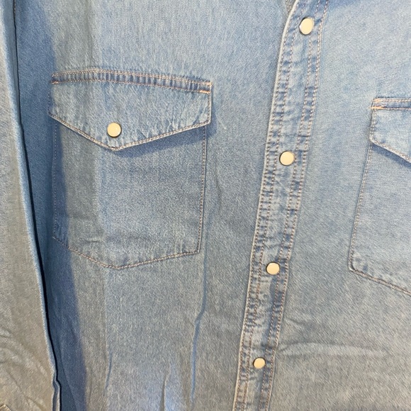 Denim Pearl Snap Button Up - Picture 3 of 5